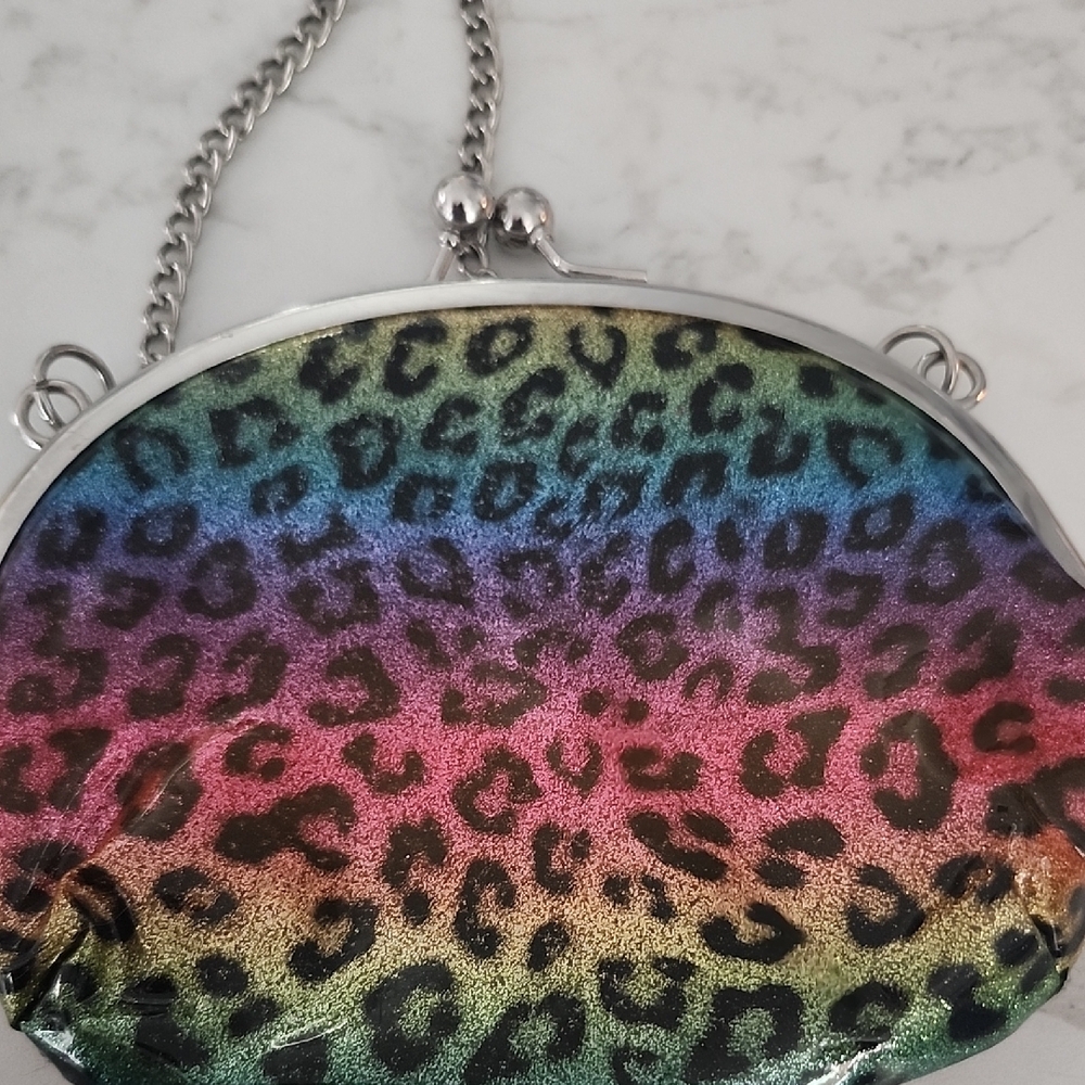 Multicolor Leopard Print Chain Bag - image 3